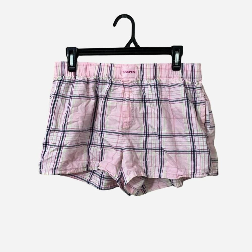 Coquette Pink Plaid Boxer Shorts Lounge Sleepwear Sz M